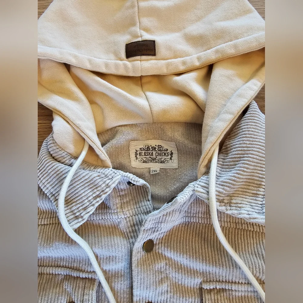 Casual Corduroy Jacket By Alaska Chicks, Size 2XL